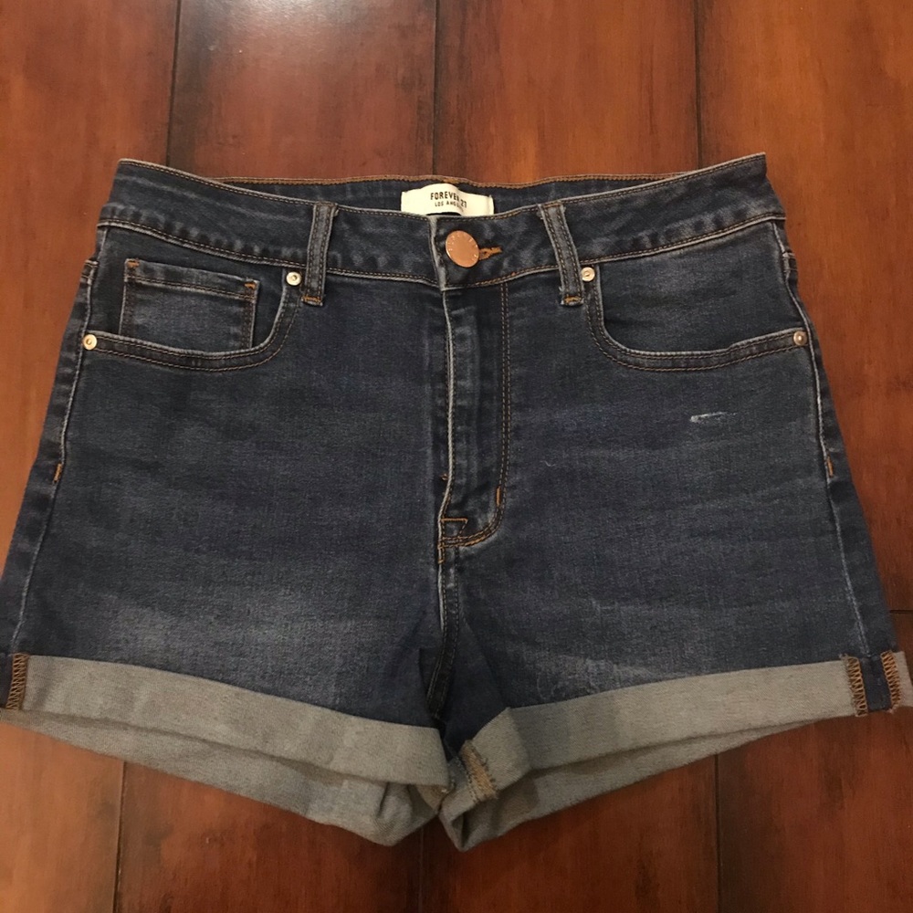 High waisted denim shorts